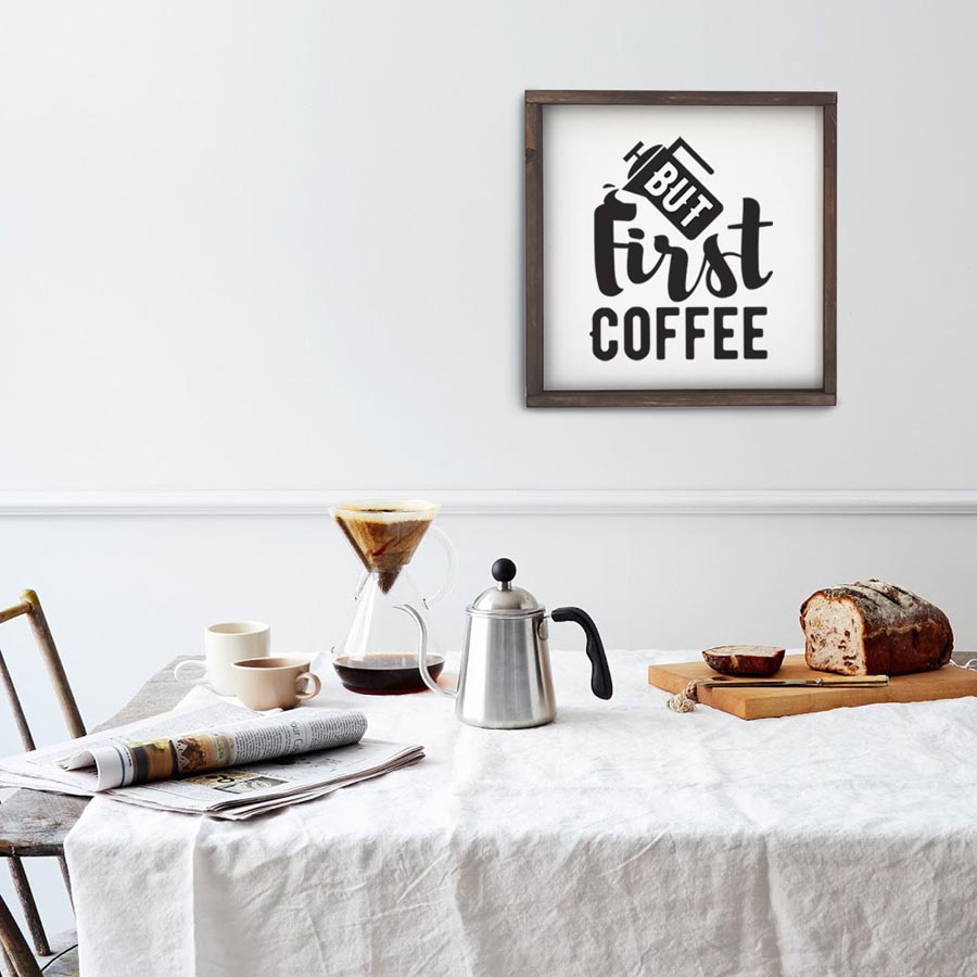 Декоративное панно с надписью BUT FIRST COFFEE - иллюстрация товара №5